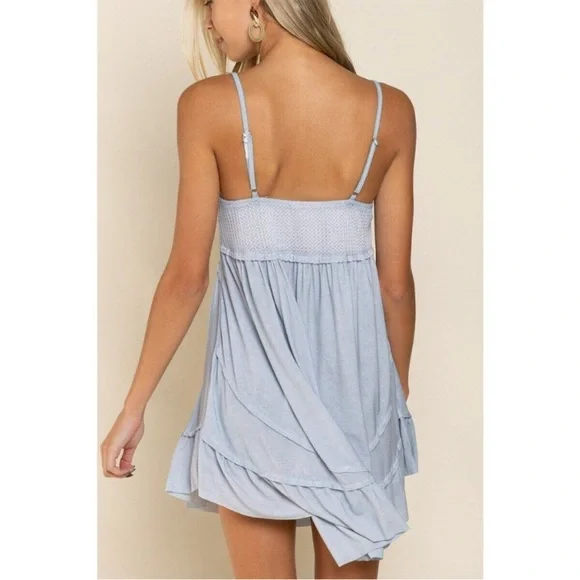 POL dusty blue sundress spaghetti strap size medium - Picture 6 of 7